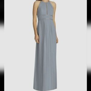 Jenny Packham Women's Chiffon, Platinum Blue Dress/Size 18.